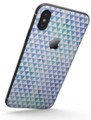 Micro Triangles Over Blue and Green Watercolor Grunge - iPhone X Skin-Kit