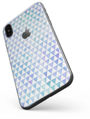 Micro Triangles Over Blue and Green Watercolor Grunge - iPhone X Skin-Kit