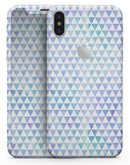 Micro Triangles Over Blue and Green Watercolor Grunge - iPhone X Skin-Kit