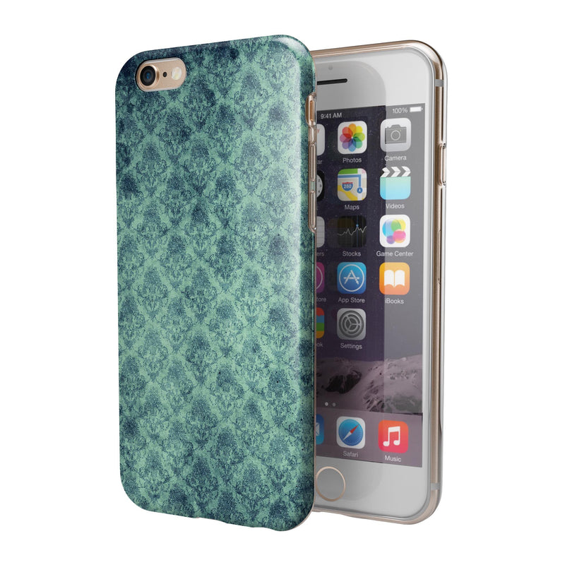 Micro Vintage Navy Rococo Pattern iPhone 6/6s or 6/6s Plus 2-Piece Hybrid INK-Fuzed Case