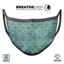 Micro Vintage Navy Rococo Pattern - Made in USA Mouth Cover Unisex Anti-Dust Cotton Blend Reusable & Washable Face Mask with Adjustable Sizing for Adult or Child