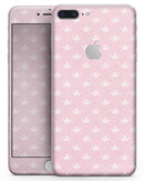 Micro White Crowns Over Pink - Skin-kit for the iPhone 8 or 8 Plus