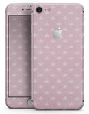 Micro White Crowns Over Pink - Skin-kit for the iPhone 8 or 8 Plus