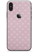 Micro White Crowns Over Pink - iPhone X Skin-Kit