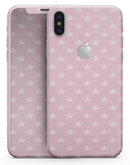 Micro White Crowns Over Pink - iPhone X Skin-Kit