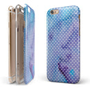 Micro White Polka Dots Over Blue Watercolor Grunge iPhone 6/6s or 6/6s Plus 2-Piece Hybrid INK-Fuzed Case