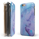 Micro White Polka Dots Over Blue Watercolor Grunge iPhone 6/6s or 6/6s Plus 2-Piece Hybrid INK-Fuzed Case