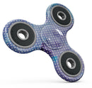 Micro White Polka Dots Over Blue Watercolor Grunge Full-Body Fidget Spinner Skin-Kit