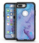 Micro White Polka Dots Over Blue Watercolor Grunge - iPhone 7 Plus/8 Plus OtterBox Case & Skin Kits