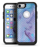 Micro White Polka Dots Over Blue Watercolor Grunge - iPhone 7 or 8 OtterBox Case & Skin Kits