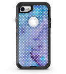 Micro White Polka Dots Over Blue Watercolor Grunge - iPhone 7 or 8 OtterBox Case & Skin Kits