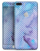 Micro White Polka Dots Over Blue Watercolor Grunge - Skin-kit for the iPhone 8 or 8 Plus