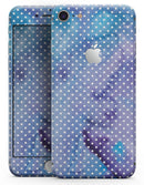 Micro White Polka Dots Over Blue Watercolor Grunge - Skin-kit for the iPhone 8 or 8 Plus