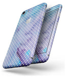 Micro White Polka Dots Over Blue Watercolor Grunge - Skin-kit for the iPhone 8 or 8 Plus