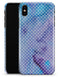 Micro White Polka Dots Over Blue Watercolor Grunge - iPhone X Clipit Case