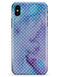 Micro White Polka Dots Over Blue Watercolor Grunge - iPhone X Clipit Case