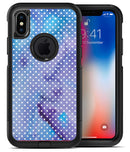 Micro White Polka Dots Over Blue Watercolor Grunge - iPhone X OtterBox Case & Skin Kits