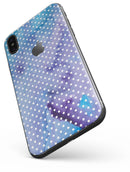 Micro White Polka Dots Over Blue Watercolor Grunge - iPhone X Skin-Kit