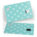 Micro White Ship Wheels Over Teal - Premium Protective Decal Skin-Kit for the Apple Credit Card