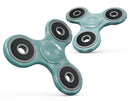 Micro White Ship Wheels Over Teal Full-Body Fidget Spinner Skin-Kit