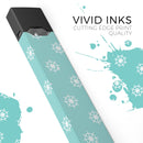 Micro White Ship Wheels Over Teal - Premium Decal Protective Skin-Wrap Sticker compatible with the Juul Labs vaping device