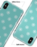 Micro White Ship Wheels Over Teal - iPhone X Clipit Case