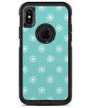 Micro White Ship Wheels Over Teal - iPhone X OtterBox Case & Skin Kits