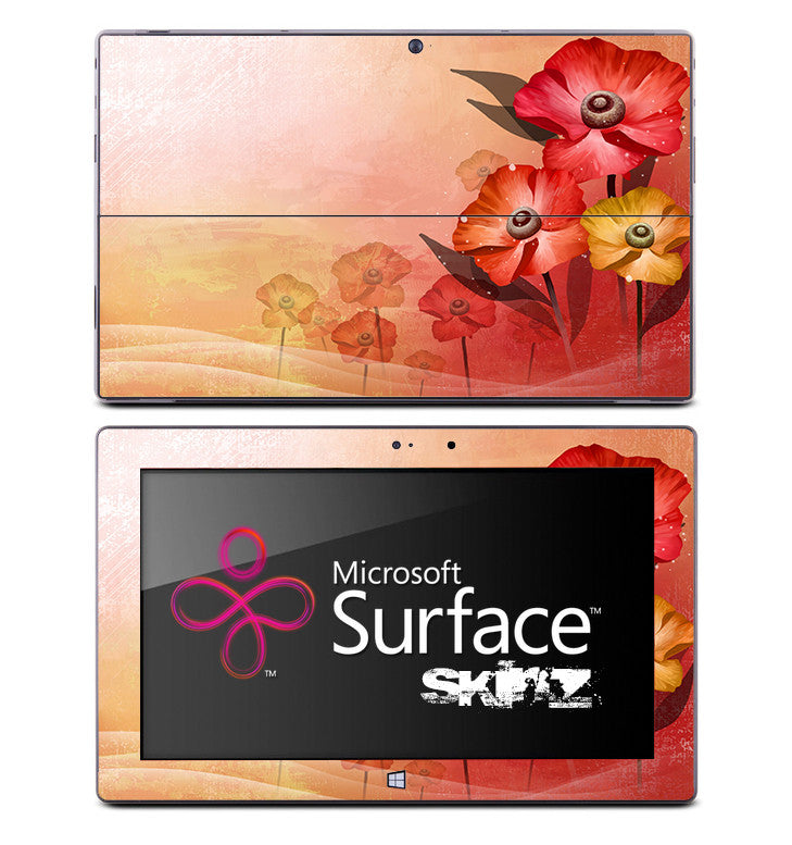 Peach Tropical Flowers Skin for the Microsoft Surface