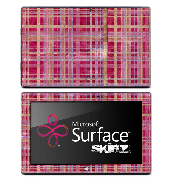 Pink Weaved Plaid Skin for the Microsoft Surface