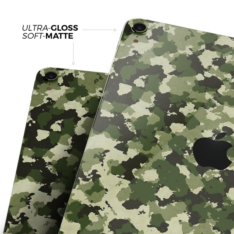 Military Camouflage V1 - Full Body Skin Decal for the Apple iPad Pro 12.9", 11", 10.5", 9.7", Air or Mini (All Models Available)