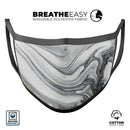 Minimalistic Marble Acrylic V24 - Made in USA Mouth Cover Unisex Anti-Dust Cotton Blend Reusable & Washable Face Mask with Adjustable Sizing for Adult or Child