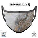 Minimalistic Marble Slate V51 - Made in USA Mouth Cover Unisex Anti-Dust Cotton Blend Reusable & Washable Face Mask with Adjustable Sizing for Adult or Child