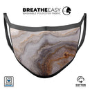 Minimalistic Marble Slate V53 - Made in USA Mouth Cover Unisex Anti-Dust Cotton Blend Reusable & Washable Face Mask with Adjustable Sizing for Adult or Child