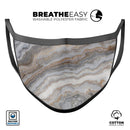 Minimalistic Marble Slate V54 - Made in USA Mouth Cover Unisex Anti-Dust Cotton Blend Reusable & Washable Face Mask with Adjustable Sizing for Adult or Child