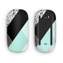 Minimalistic Mint and Gold Striped V1 - Full Body Skin Decal Wrap Kit for Apple Magic Mouse