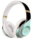 Minimalistic Mint and Gold Striped V1 - Full Body Skin Decal Wrap Kit for Beats by Dre