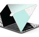Minimalistic Mint and Gold Striped V1 // Skin Decal Wrap Kit Compatible with the Apple MacBook Pro, Pro with Touch Bar or Air (11, 12, 13, 15 & 16" - All Versions Available)