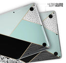 Minimalistic Mint and Gold Striped V1 // Skin Decal Wrap Kit Compatible with the Apple MacBook Pro, Pro with Touch Bar or Air (11, 12, 13, 15 & 16" - All Versions Available)