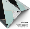 Minimalistic Mint and Gold Striped V1 // Skin Decal Wrap Kit Compatible with the Apple MacBook Pro, Pro with Touch Bar or Air (11, 12, 13, 15 & 16" - All Versions Available)