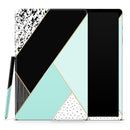 Minimalistic Mint and Gold Striped V1 - Full Body Skin Decal Wrap Kit for Samsung Galaxy Tablet