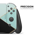 Minimalistic Mint and Gold Striped V1 - Vinyl Skin Wrap for Nintendo Switch 2, OLED, Lite, Pro Controller, Wii & Classic Handhelds