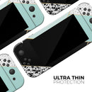Minimalistic Mint and Gold Striped V1 - Vinyl Skin Wrap for Nintendo Switch 2, OLED, Lite, Pro Controller, Wii & Classic Handhelds