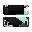 Minimalistic Mint and Gold Striped V1 // Vinyl Skin Wrap for Steam Deck OLED & Steam Deck (LCD) — Soft Matte or Ultra Gloss