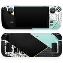 Minimalistic Mint and Gold Striped V1 // Vinyl Skin Wrap for Steam Deck OLED & Steam Deck (LCD) — Soft Matte or Ultra Gloss