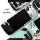 Minimalistic Mint and Gold Striped V1 // Vinyl Skin Wrap for Steam Deck OLED & Steam Deck (LCD) — Soft Matte or Ultra Gloss