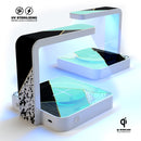 Minimalistic Mint and Gold Striped V1 UV Germicidal Sanitizing Sterilizing Wireless Smart Phone Screen Cleaner + Charging Station