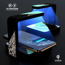 Minimalistic Mint and Gold Striped V1 UV Germicidal Sanitizing Sterilizing Wireless Smart Phone Screen Cleaner + Charging Station