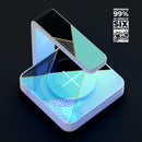 Minimalistic Mint and Gold Striped V1 UV Germicidal Sanitizing Sterilizing Wireless Smart Phone Screen Cleaner + Charging Station