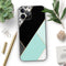 Minimalistic Mint and Gold Striped V1 // Full-Body Skin Decal Wrap Cover for Apple iPhone 15, 14, 13, Pro, Pro Max, Mini, XR, XS, SE (All Models)