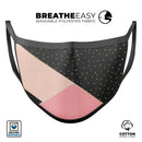 Minimalistic Peach and Black Striped V1 - Made in USA Mouth Cover Unisex Anti-Dust Cotton Blend Reusable & Washable Face Mask with Adjustable Sizing for Adult or Child